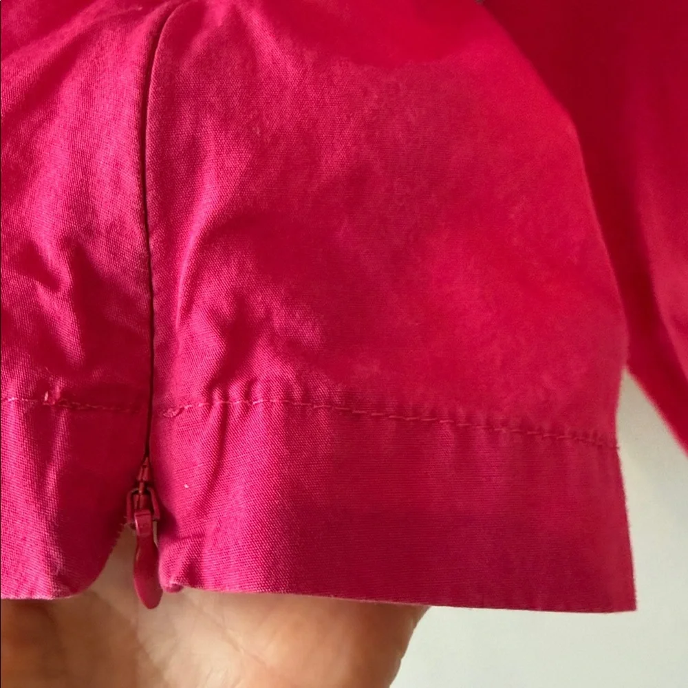 KITRI Ruched Cotton Blouse Top Fuchsia Pink - Picture 5 of 8